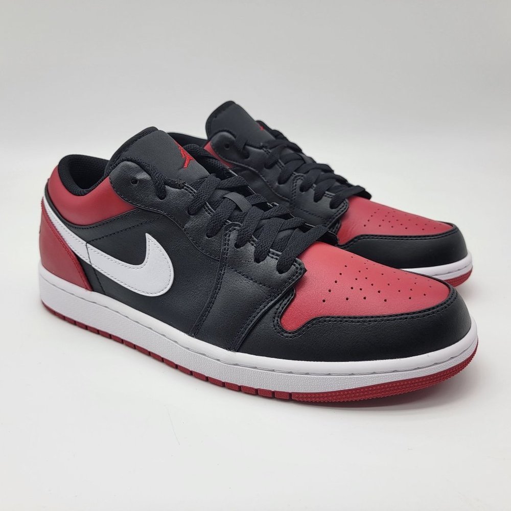 NEW Nike Air Jordan 1 Low "Bred Toe" White Red Black Shoes Sneakers